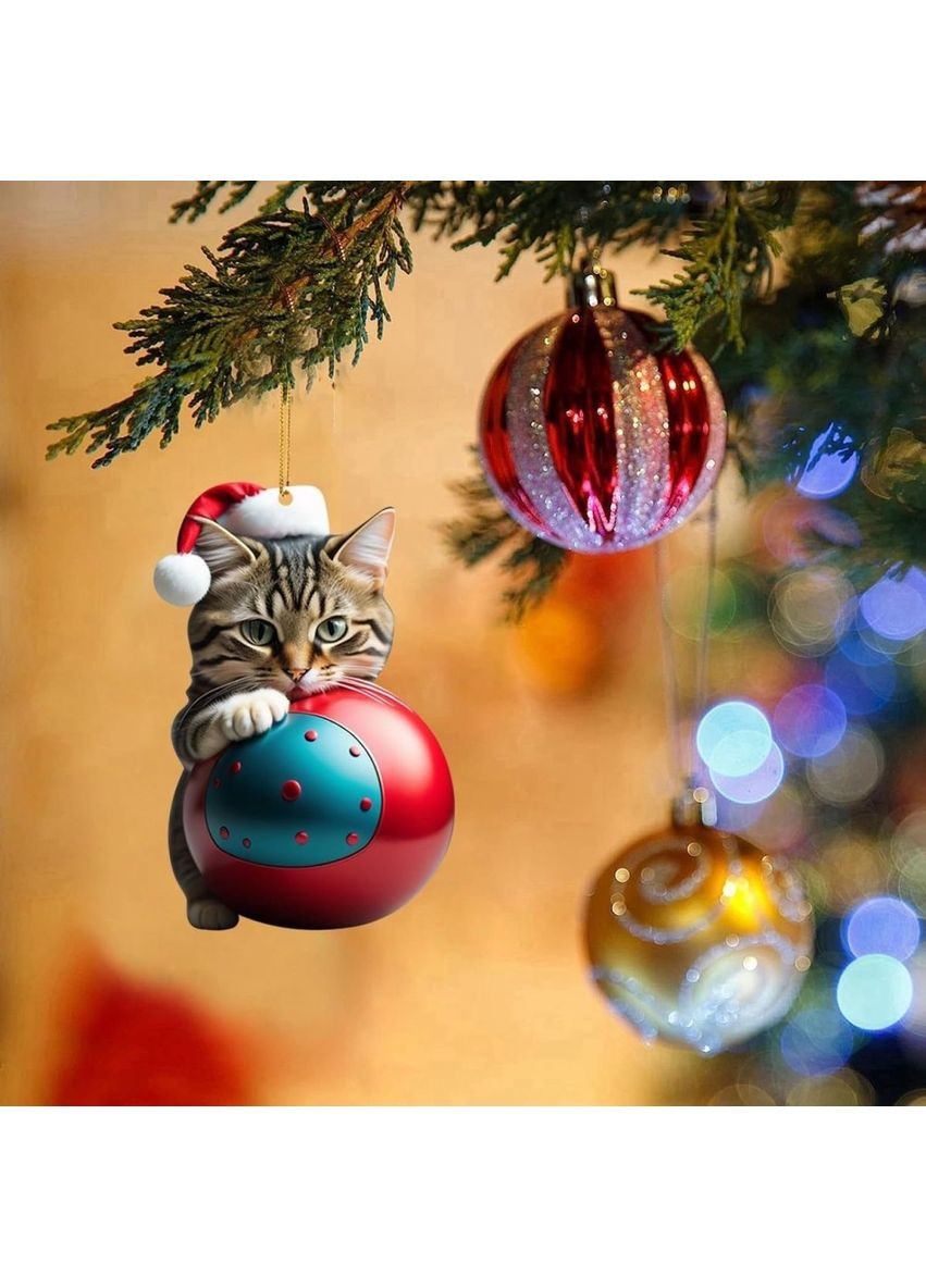 Подвеска для декора дома ёлочная игрушка в виде играющего котенка, подвеска на ключе, в машину, брелок No Brand (314813400)