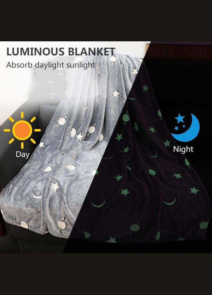 Плед светящейся горящей звезды Blanket день/ночь 120х150 см Grey (1756375703) No Brand (326033158)