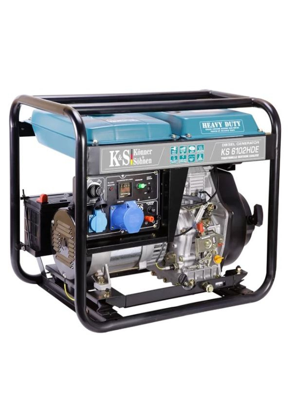 Дизельный генератор KS 6102HDE (5.5 кВт, 50 Гц, 230 В, 11 л) однофазный с аккумулятором (23035) Konner&Sohnen (294202403)