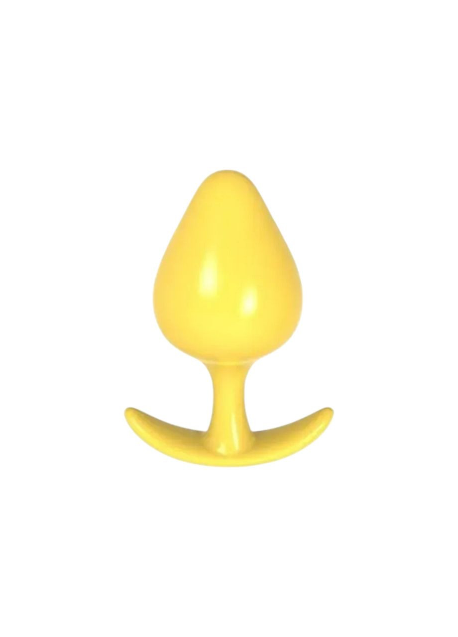 Анальная пробка стимулятор Meleon желтая для удовольствия с ограничителем 3.2 см No Brand (337168329)