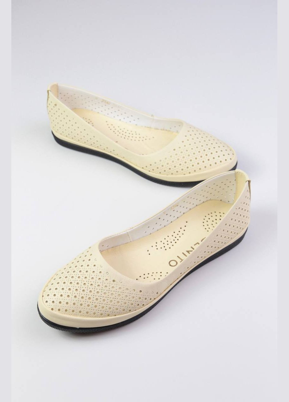 Женские балетки Benito | жёлтые однотонные натуральная кожа (316646130)