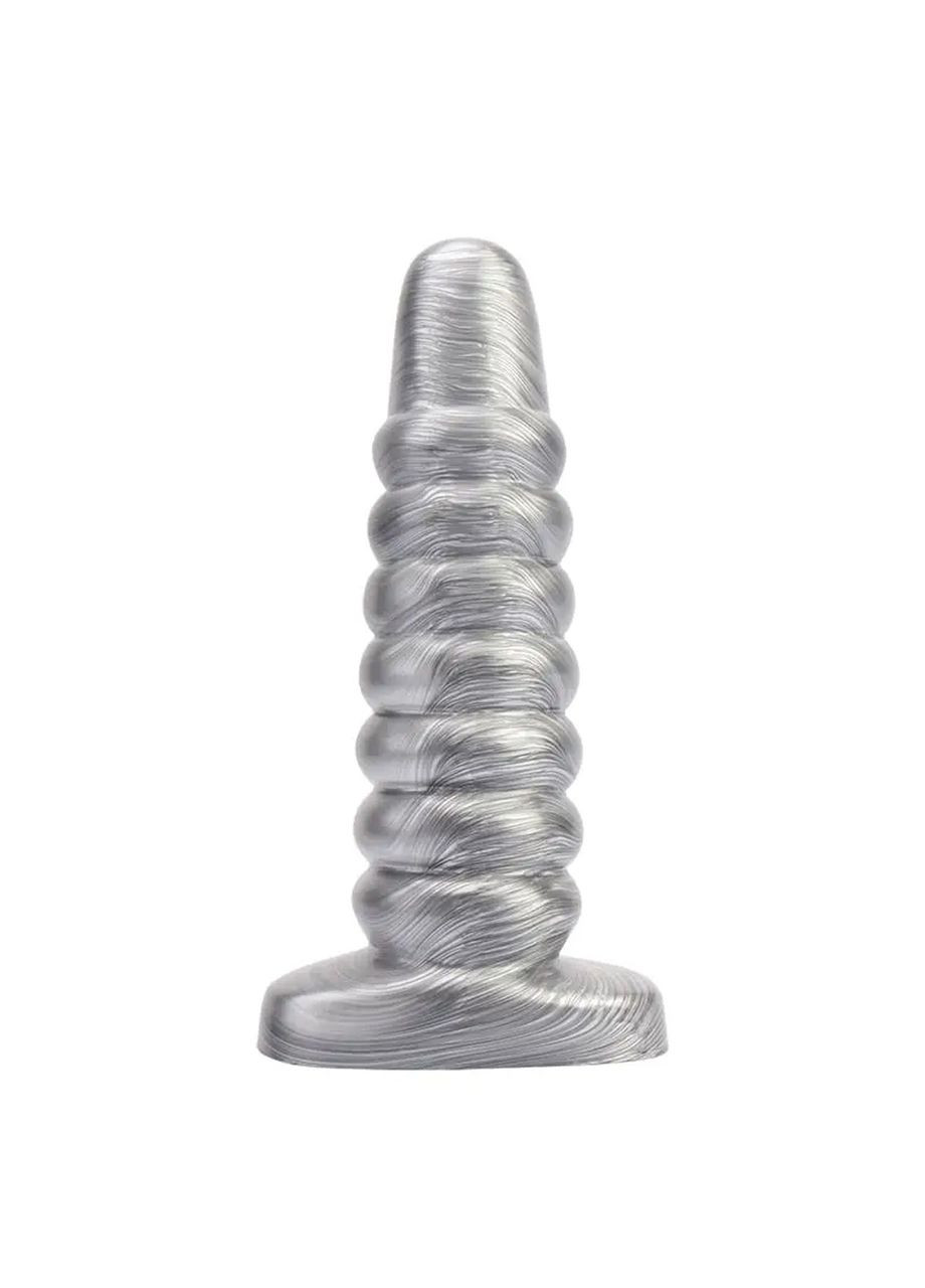 Рельєфна анальна пробка Silver Dark Muscle 23x6 см для екстремальних відчуттів Chisa (317747639)