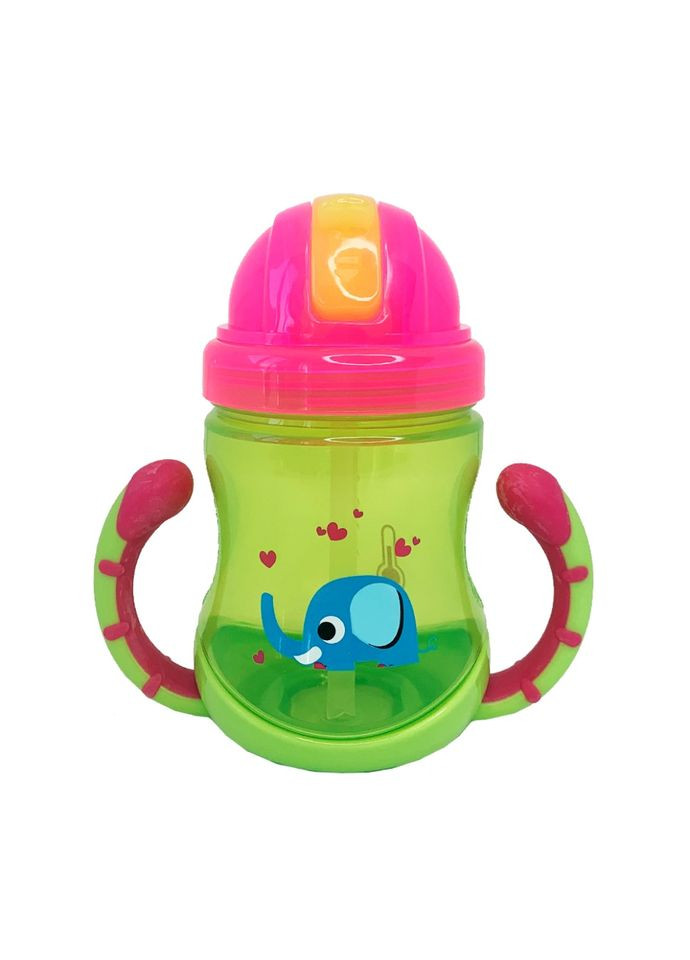 Поильник детский с трубочкой Неон Mega Zayka MGZ0300(Lime) 270 мл Megazayka (302673199)