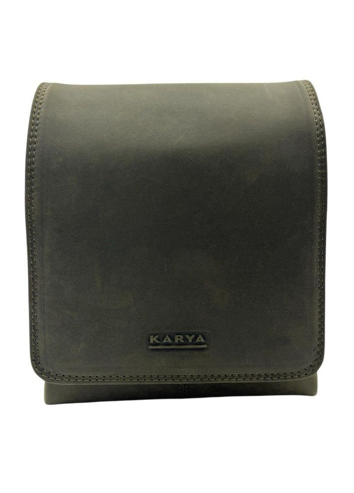 Сумка барсетка мужская из натуральной кожи нубук оливковая (Д/Ш/В) 20/8/24(см) Karya (365815618)