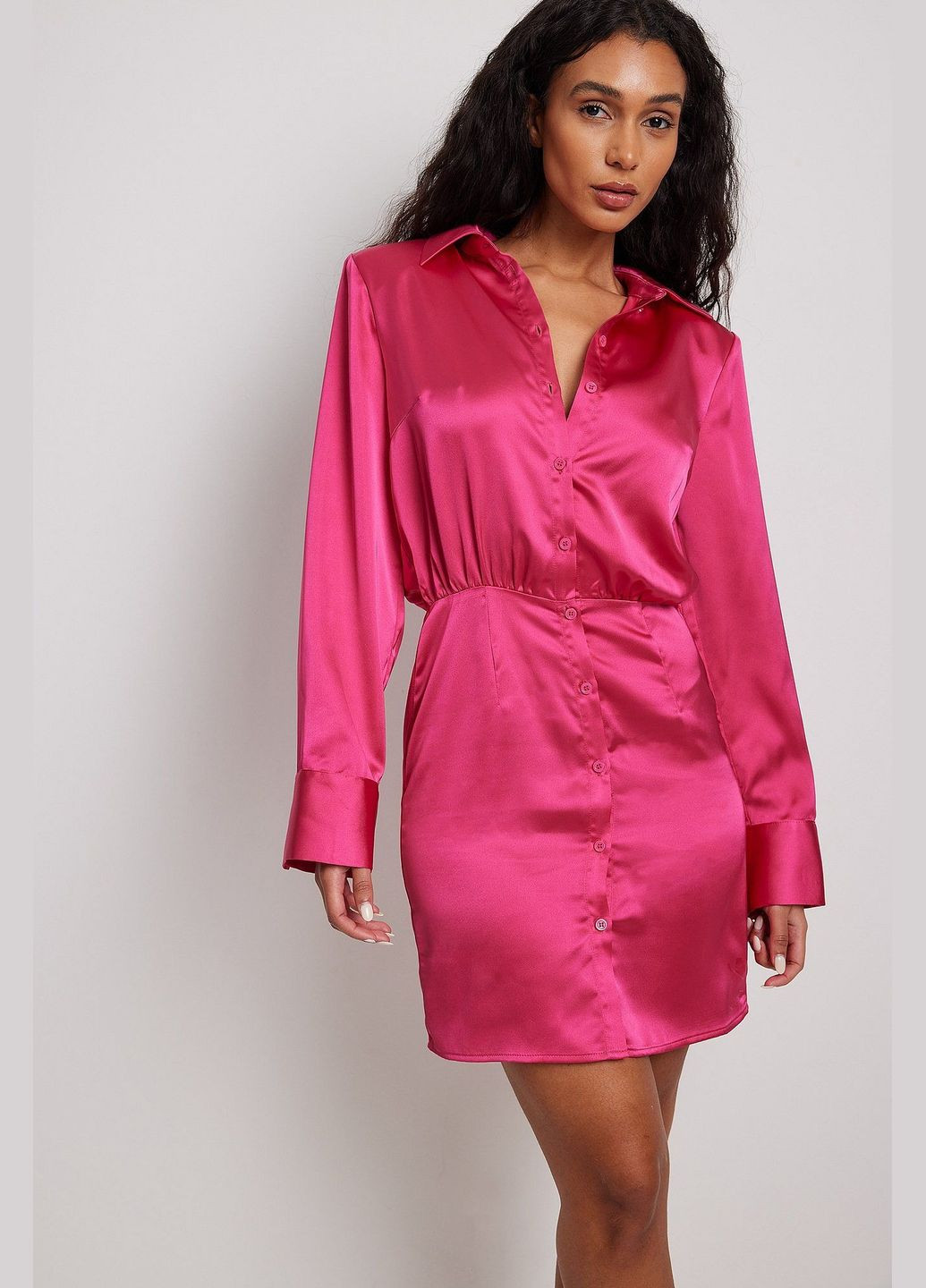 Розовое кэжуал платье NA-KD однотонное