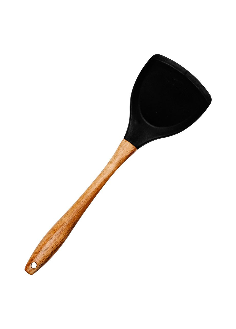 Лопатка силіконова кухонна для сковороди 33.5 (см) лопатка з силікону для кухні з дерев'яною ручкою HP-8-55 Jooki (358706530)