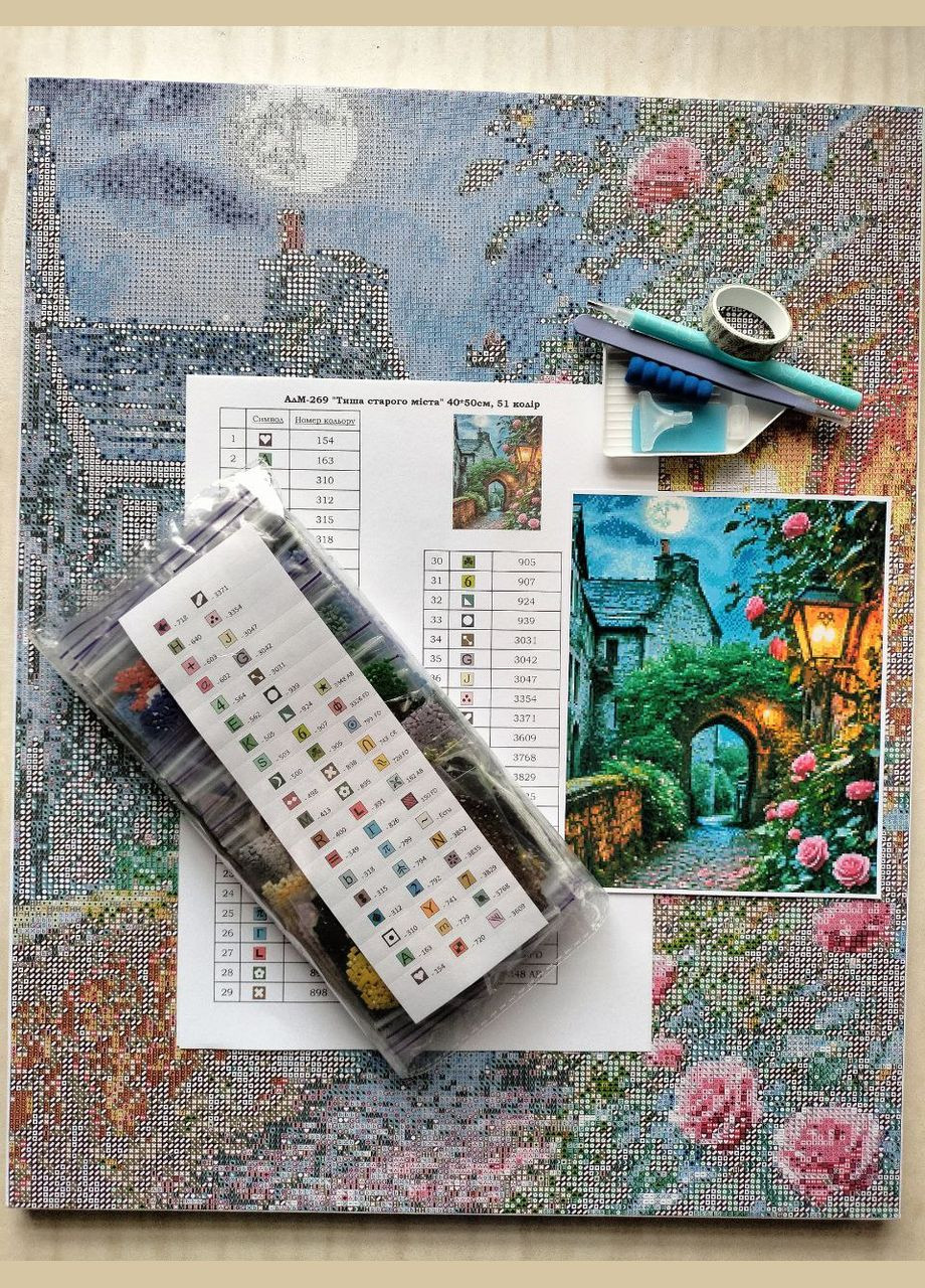Набір алмазної мозаїки НА підрамнику АЛМр-269 "Тиша старого міста", 40*50см АлМазка (332211846)