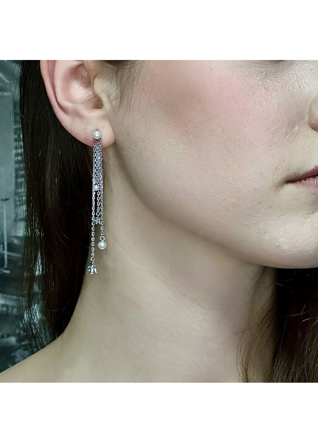 Серебряные серьги с жемчугом, покрытые родием - нежная классика на каждый день 🤍 Family Jewelry House (351897806)