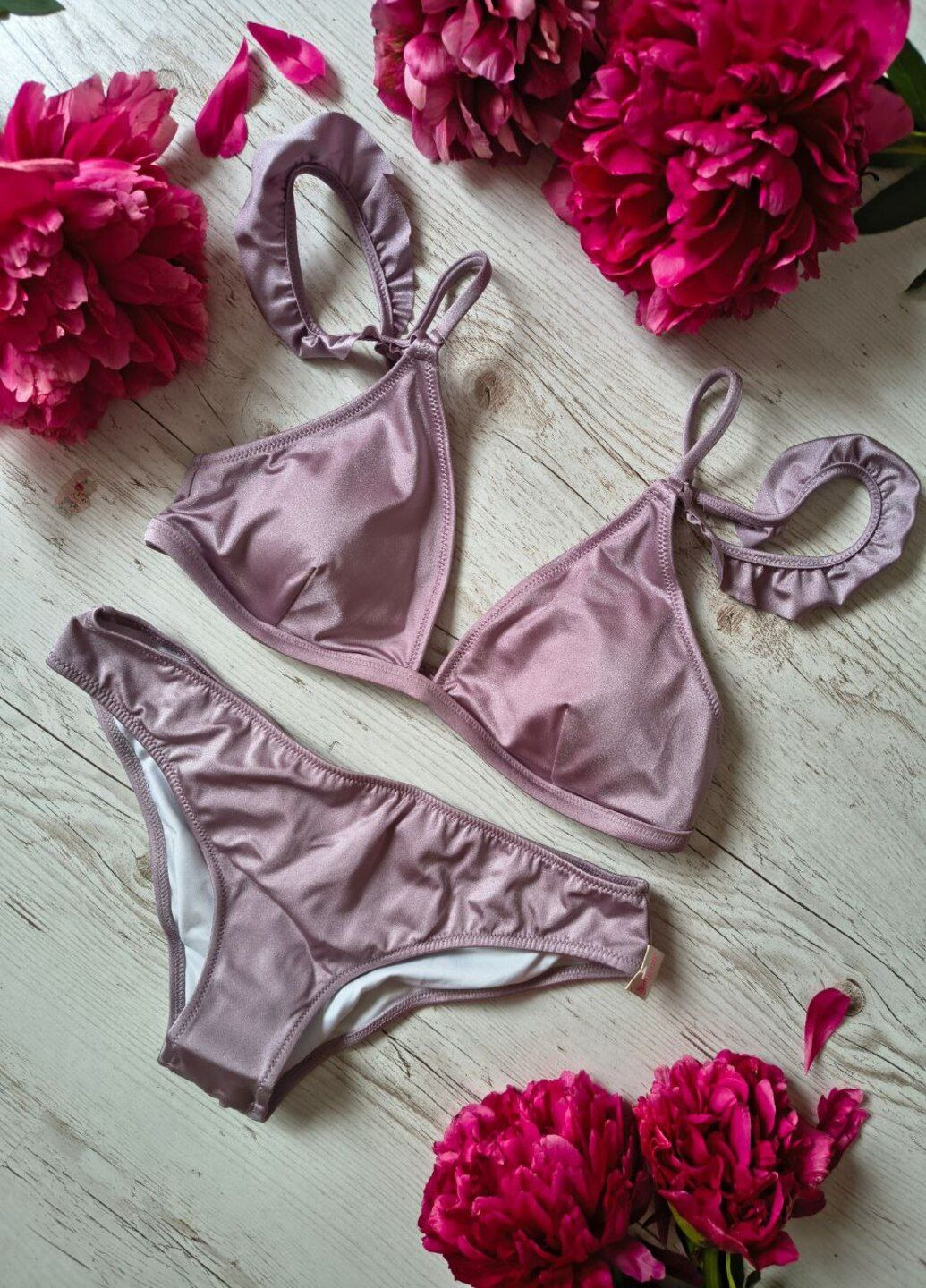 Темно-ліловий купальник (топ-трикутники, трусики), роздільний Victoria's Secret Bikini