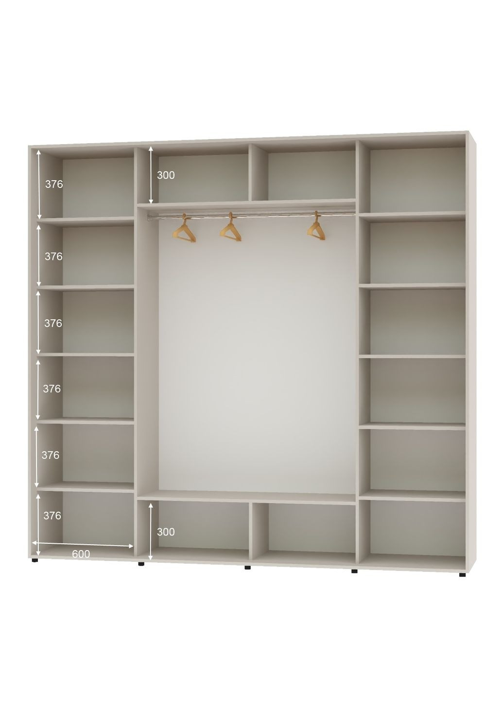 Шафа-купе тридверна 240*60*250 Кашемір 3 двері Дзеркало ШК-05 Алекса (360477158)