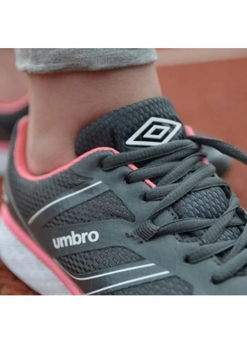 Женские серые кроссовки с розовыми вставками для бега и фитнеса. Umbro Enim серые демисезоны (356130635)
