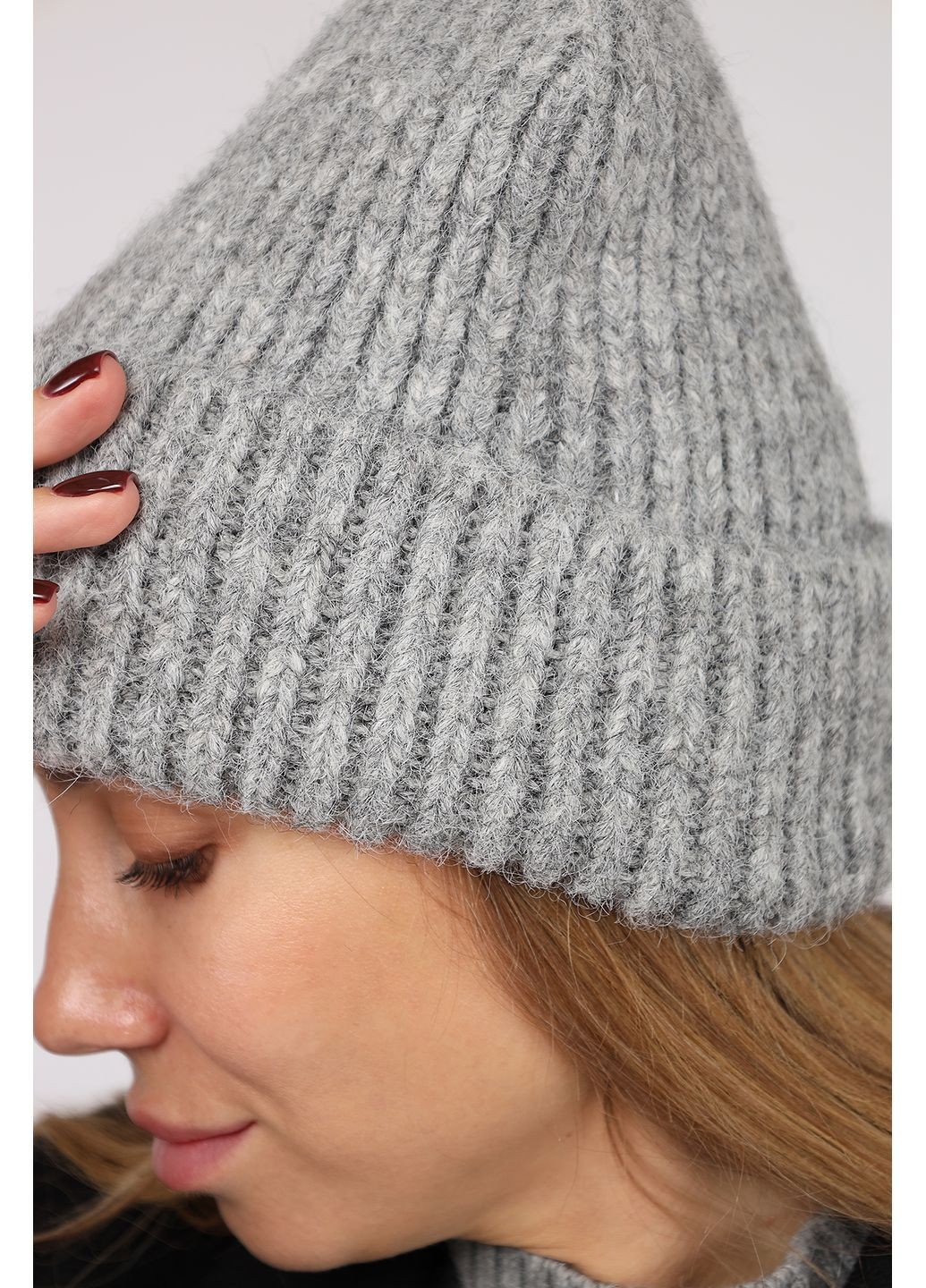 Шапка жіноча колір сірий ЦБ-00280595 Yuki (362895769)