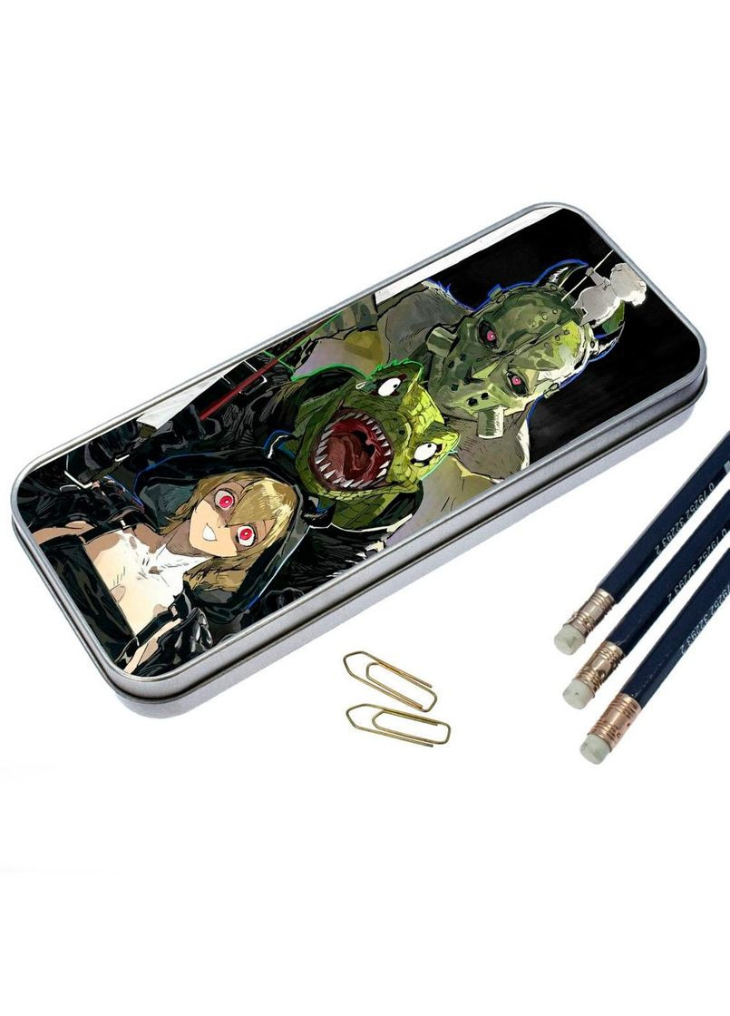 Пенал шкільний для хлопчика та дівчинки металевий Аніме Дорохедоро #009 7*18 см Silver No Brand (309152538)