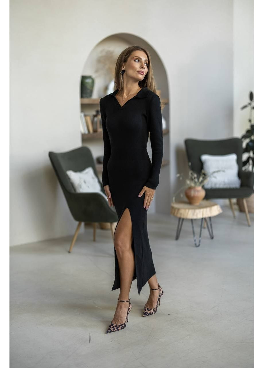 Чорна повсякденний сукня жіноча KaraMix однотонна
