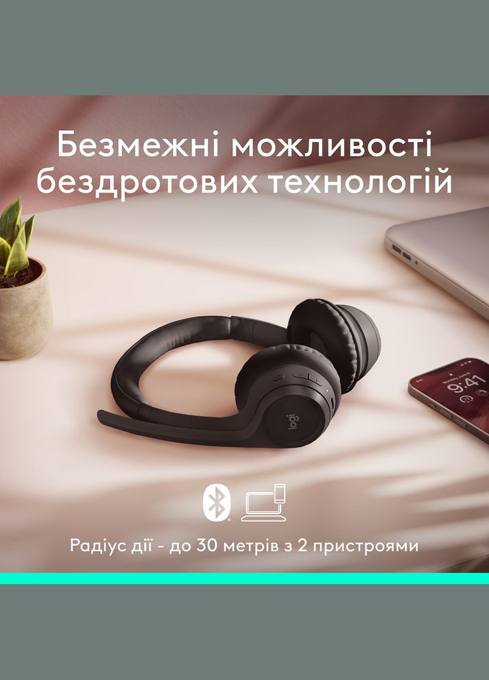 Гарнітура Zone 300 Wireless Headset BT Black (981-001407) (6996322) Logitech (314776295)