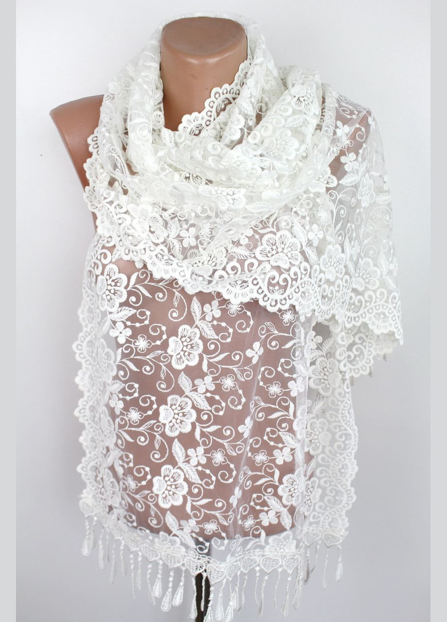 Шарф айвори свадебный церковный ажурный 151003 Husta (322502248)