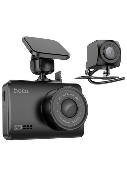 Відеореєстратор DV3 Driving recorder with display dual-channel Black (6942007608183) Hoco DV3 Driving recorder with display dual-channel Bla (369879214)
