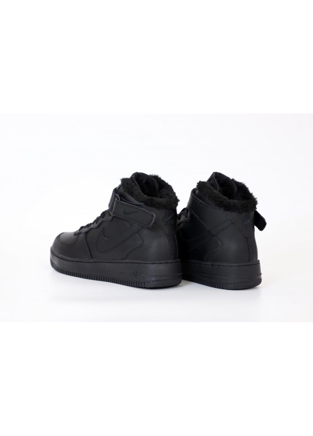 Чорні Зимовий кросівки чоловічі nike air force high winter black найк аір форс 1 преміум No Brand