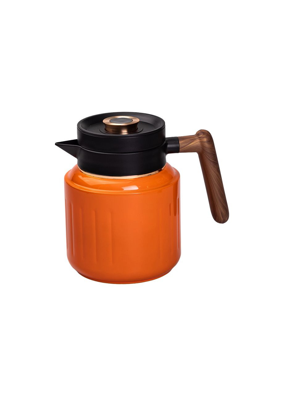 Чайник-термос 1 л із заварником та датчиком температури помаранчевий Yiwu (332987204)