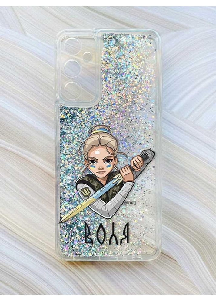 Чехол с плавающими блестками на Samsung Galaxy A34 5G (A346):: Украинская защитница (принт 170) CASE CONTROL (360683091)