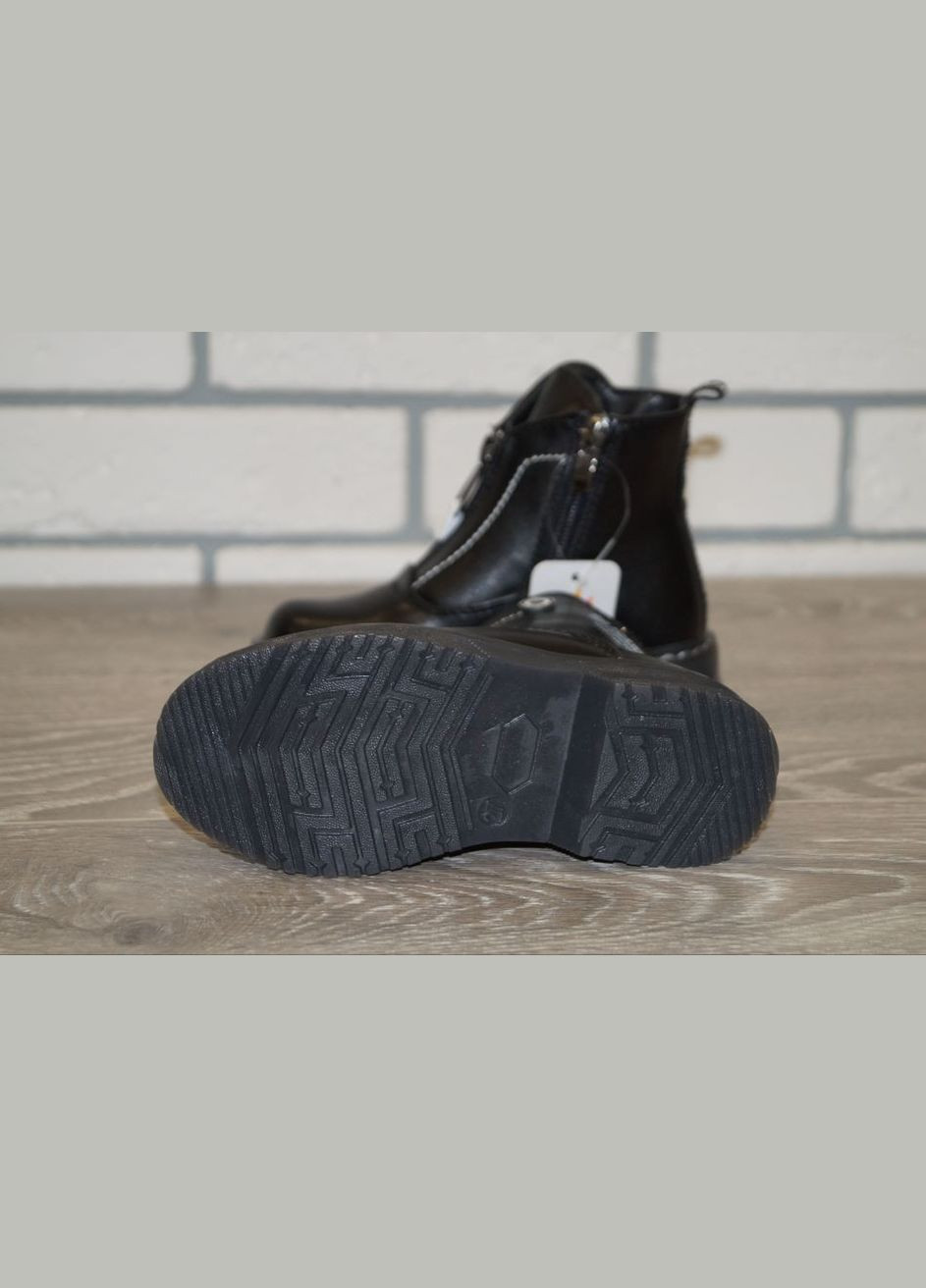 Черные повседневные, кэжуал осенние демисезонные ботинки для девочки черные Bessky