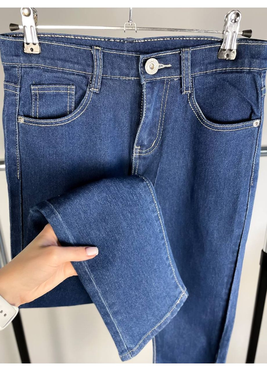 Женские джинсы приталенные узкие с высокой посадкой талией синие GG10006 No Brand - (355479311)