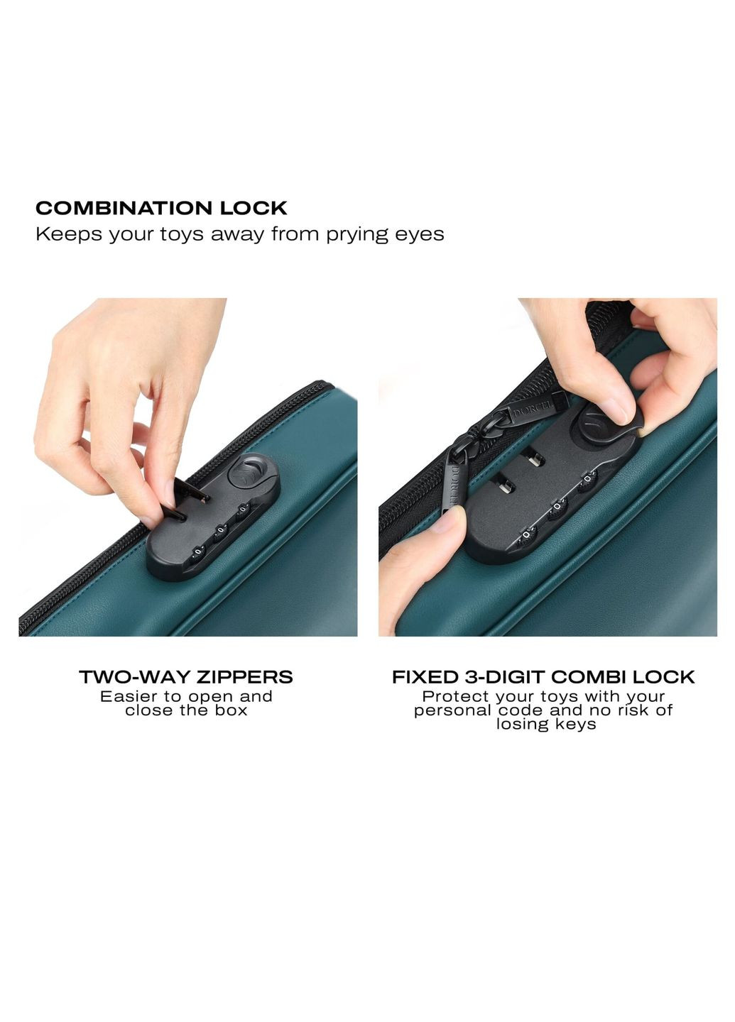 Кейс для іграшок DISCREET BOX LUXURY GREEN, кодовий замок, 27×16×7,62 см Dorcel (335387869)