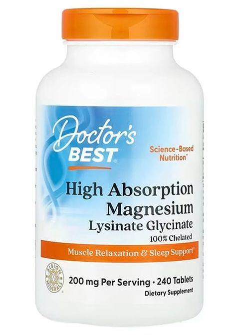 High Absorption Magnesium Lisinate Glycinate 100% Chelated 240 Tabs DRB-00087 Doctor's Best (369374418)
