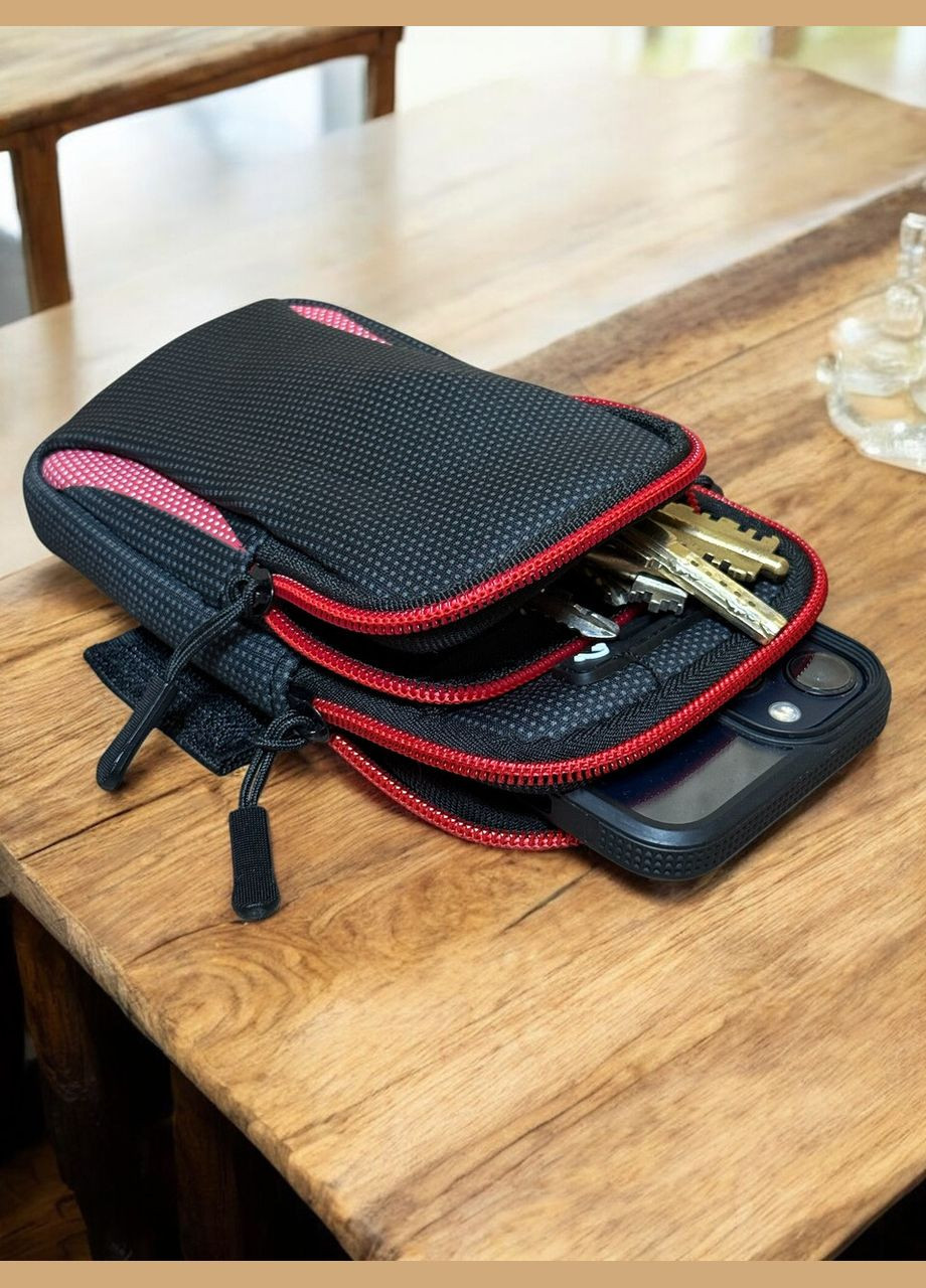 Чехол на руку Sport универсальный спортивный для телефона до 6.5" - Black/Red Primo (343052386)