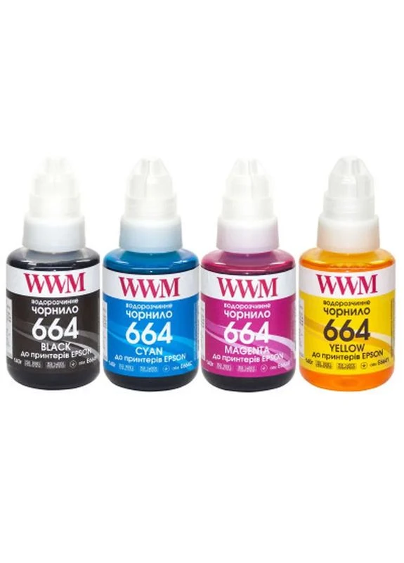 Чернила Epson L110/L210/L300, 4х140г B/C/M/Y (E664SET4) WWM (399306831)
