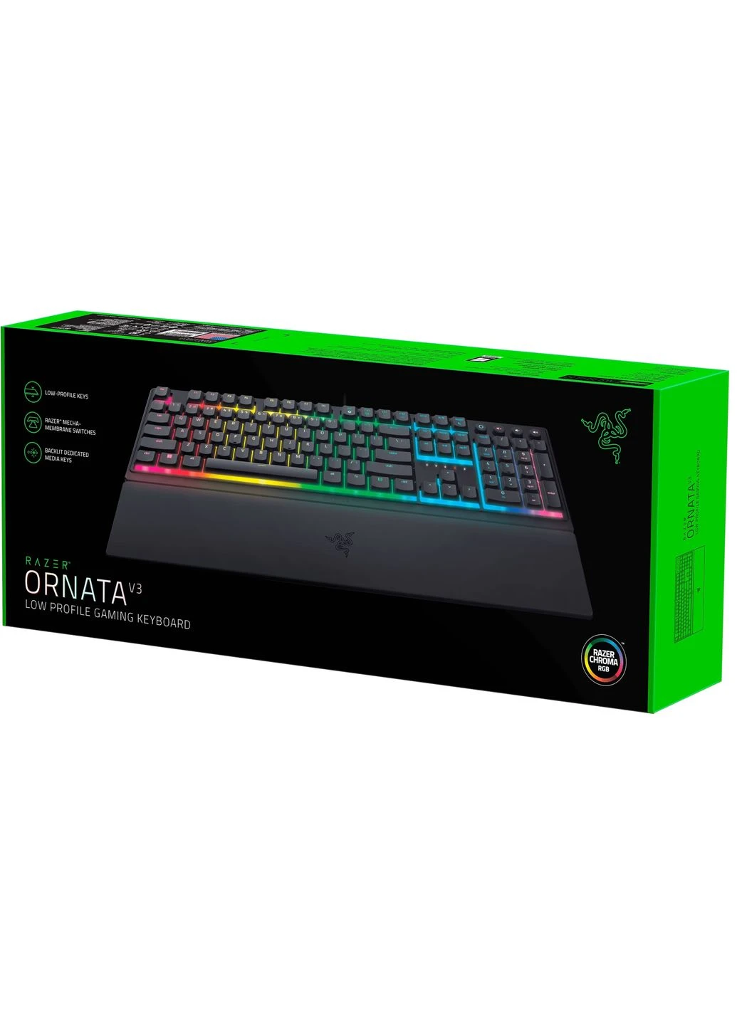 Клавиатура механическая Ornata V3 104key, Mecha-Membrane Switch, USB-A, EN/UK, RGB, черный Razer (387353058)