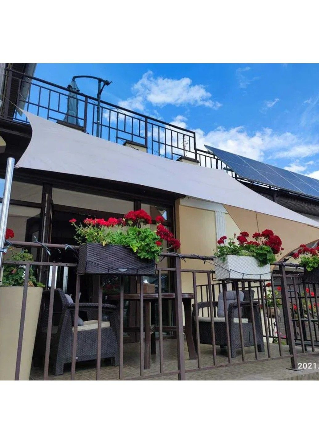 Тент навіс затіняючий водонепроникний прямокутний 3х6м Оксфорд (Сірий) No Brand (332637173)