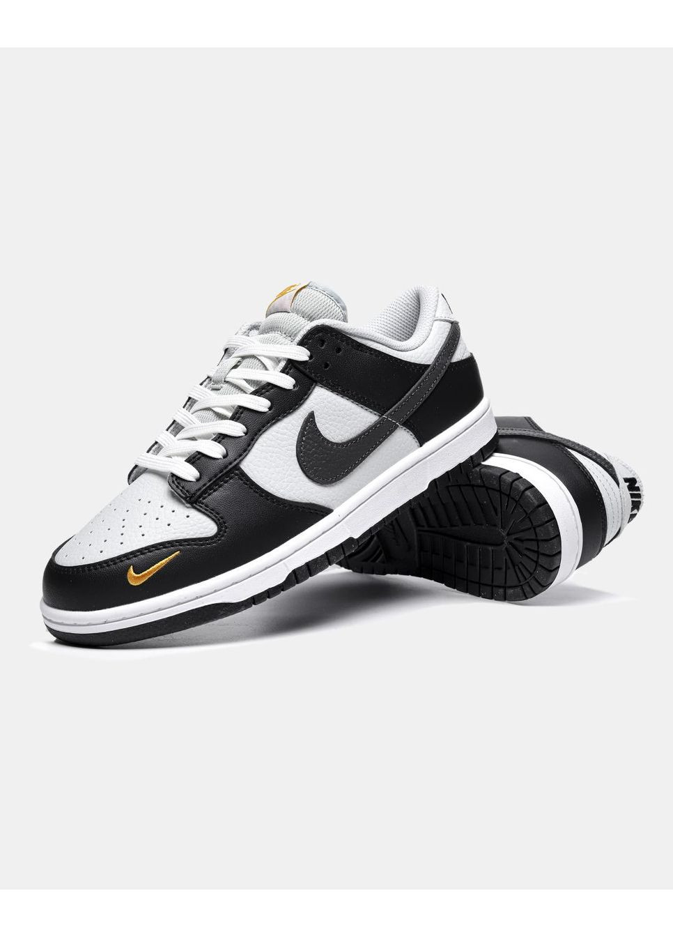 Чорні Осінні кросівки чоловічі nike dunk low mini swoosh - black total orange найк сб данк No Brand