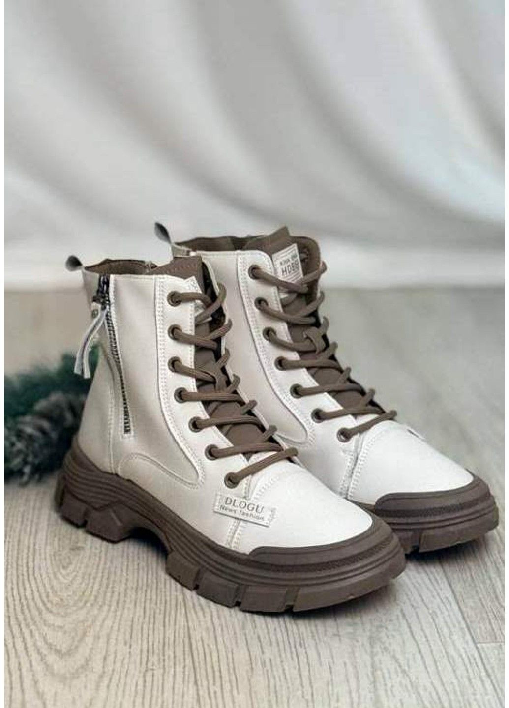 Черевики жіночі зимові на хутрі бежеві (N032-1) Loretta (366439925)