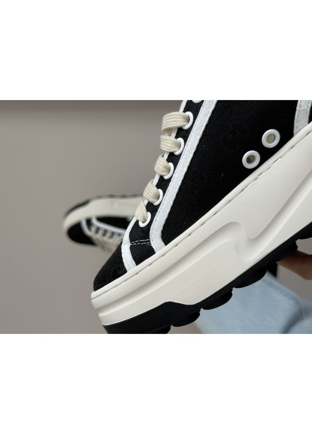 Кросівки жіночі Gucci GG Canvas | Гуччі Канвас чорно-білі No Brand чорно-білі демісезони (366343495)