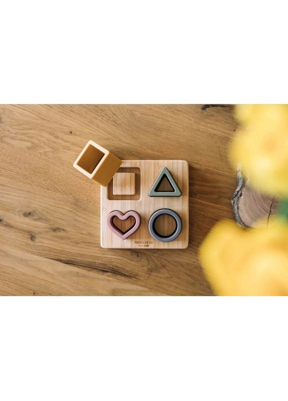 Силиконовый сортер на деревянном подносе, розовый () FreeOn 46217 (328398079)