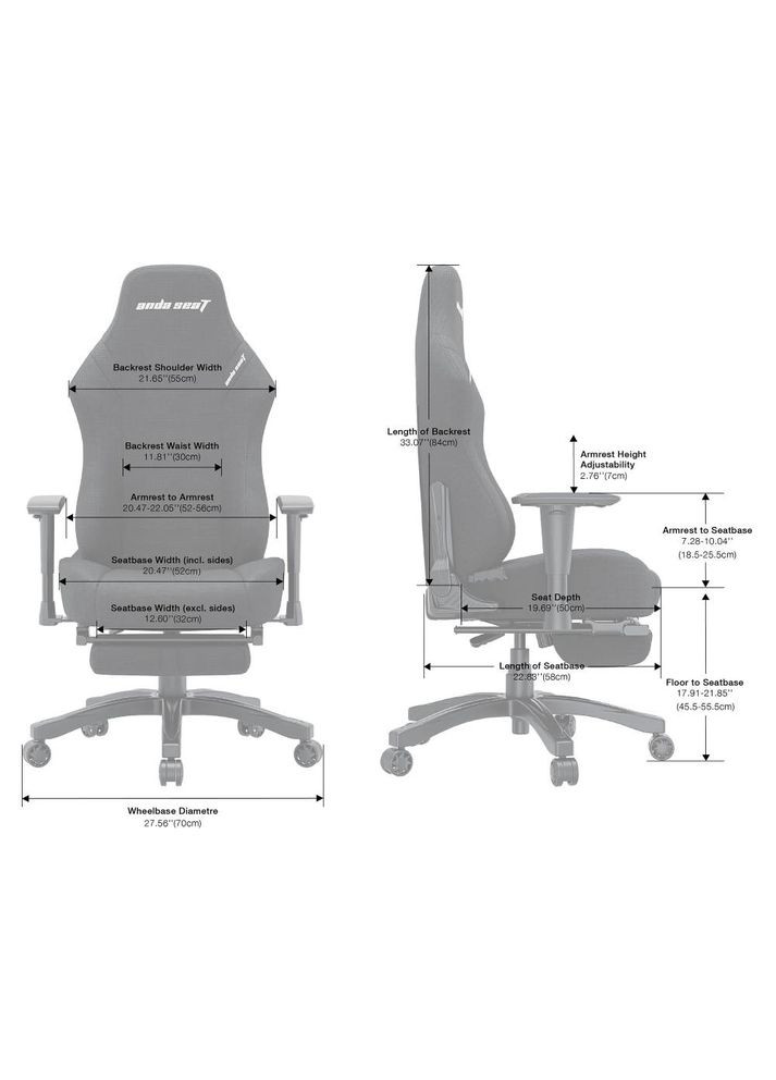 Крісло Luna Pro Size L Gray Fabric (AD18T-44-G-F) Anda Seat (338188541)