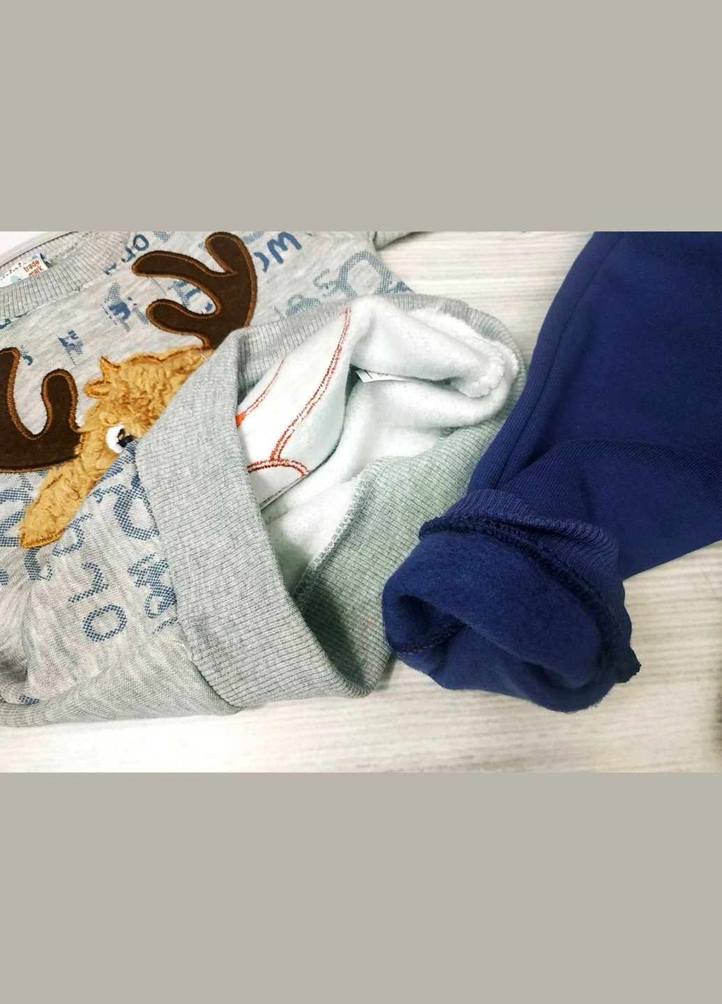 Комбинированный демисезонный утепленый костюм deer серый 4639 No Brand