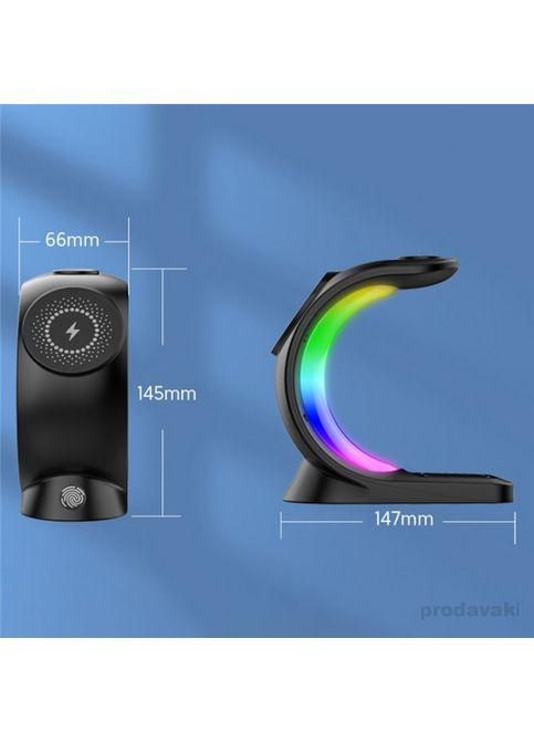 Бездротовий зарядний пристрій T17 Magnetic 3in1 RGB Light No Brand (353497811)
