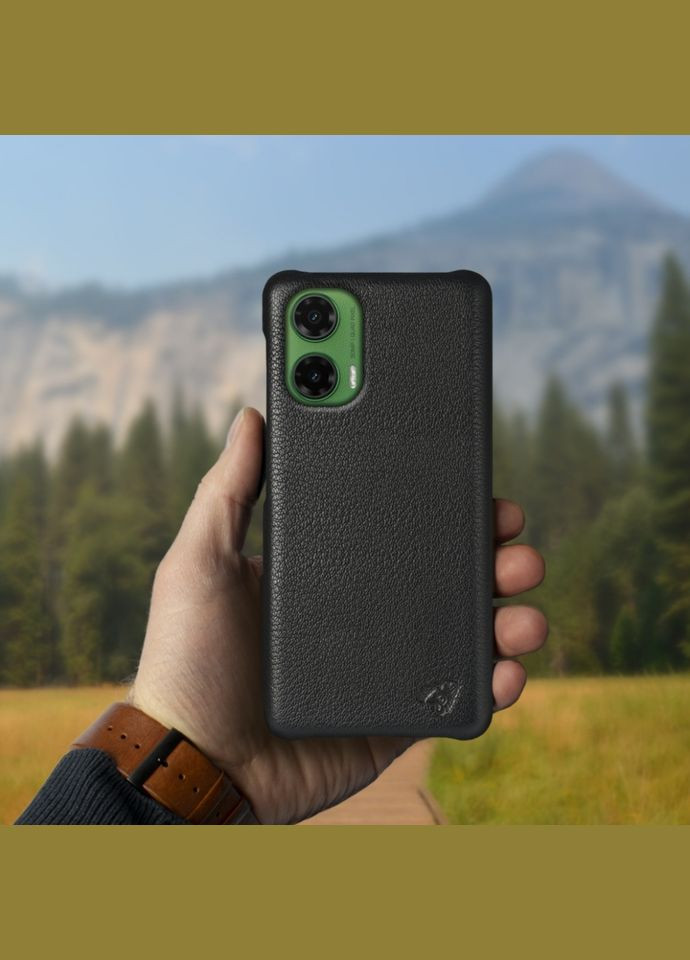 Шкіряна накладка Cover для Motorola Moto G35 Чорний (78269) Stenk (316651265)