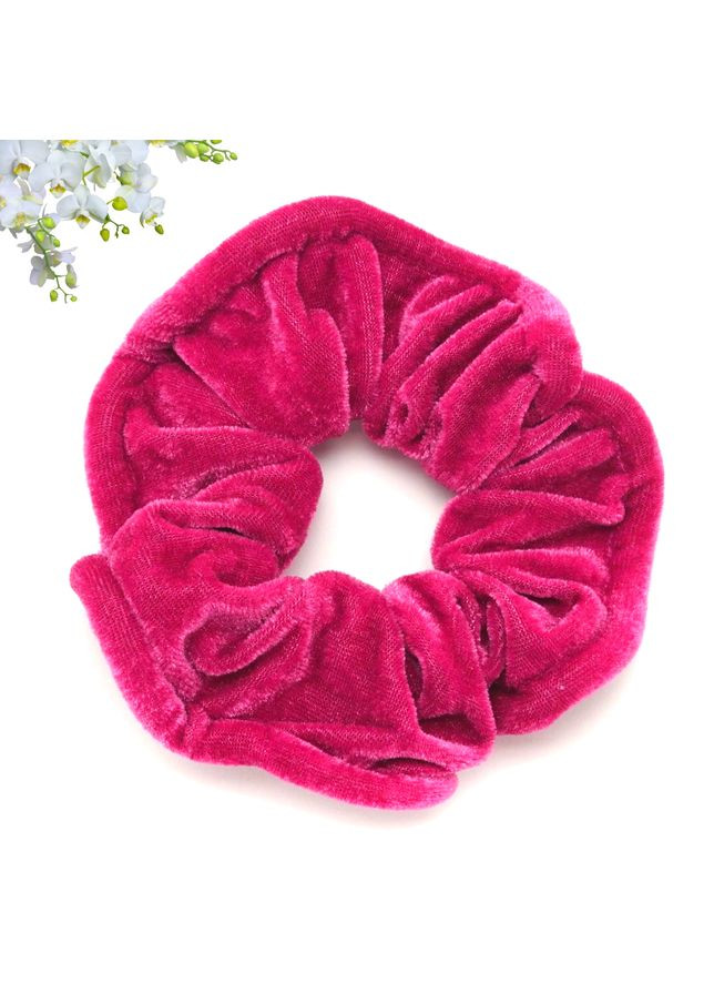 Гумка для волосся велюрова рожева 12 см Fashion (368772087)