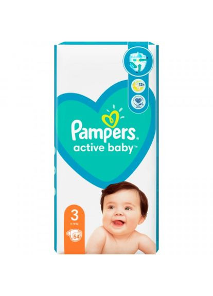 Підгузок Active Baby Розмір 3 (610 кг) 54 шт (8001090948977) Pampers active baby розмір 3 (6-10 кг) 54 шт (268141714)