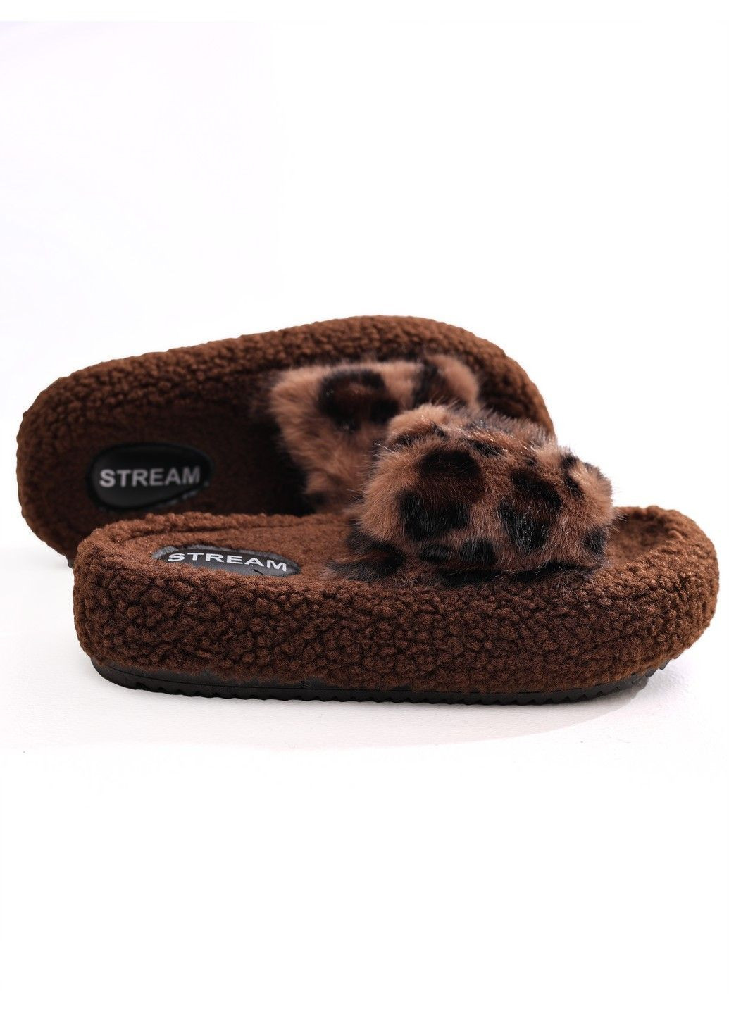 Коричневые тапочки женские STREAM