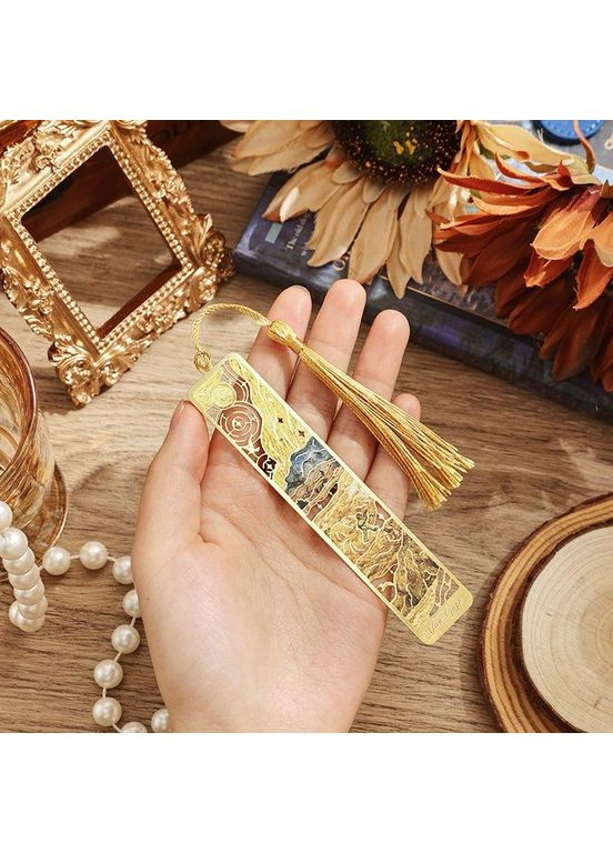 Закладки для книг з китицею, у дизайні Пшеничне поле з жайворонком, металева, аксесуари для книг No Brand (370290198)