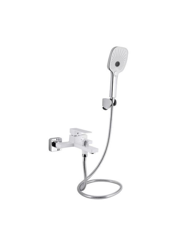 Змішувач для ванни Gemini (з душовим гарнітуром) QTGEM259CRW45683 Chrome/White Qtap (320772889)