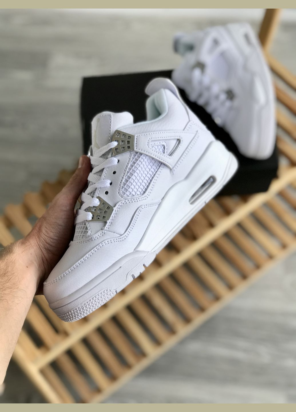 Кросівки жіночі і чоловічі Nike Air Jordan 4 Retro Pure Money white | Найк Аір Джордан 4 Ретро Пур Мані білі No Brand білі всесезони (307288674)