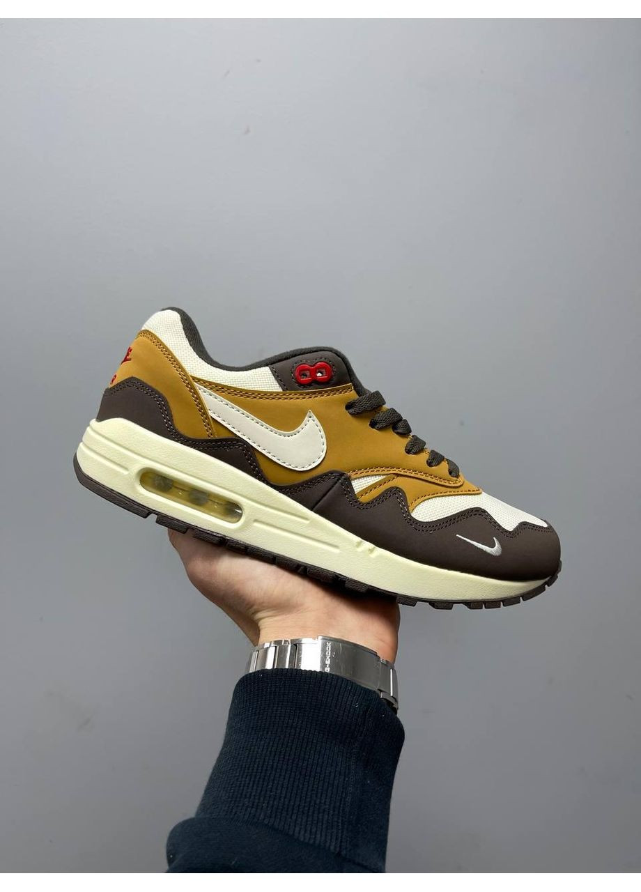 КРОССОВКИ ЖЕНСКИЕ NIKE AIR MAX 1 X PATTA BROWN BEIGE НАЙК АИР МАКС No Brand бежевые демисезоны (367174543)