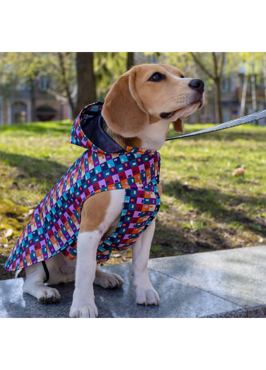 Дождевик для собак Textile с капюшоном Печворк Barksi (370549445)