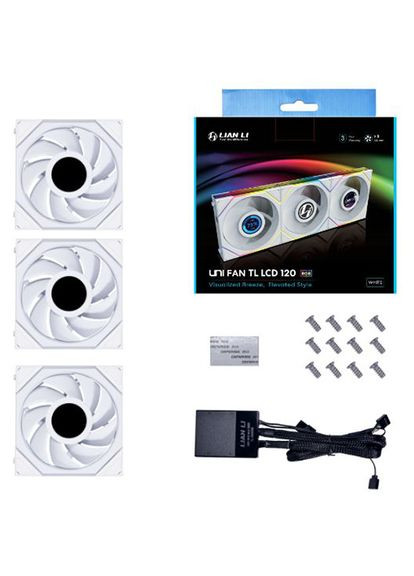 Набір кулерів корпусних TL LCD 120-3 White (G99.12TLLCD3W.00) Lian Li (323091316)