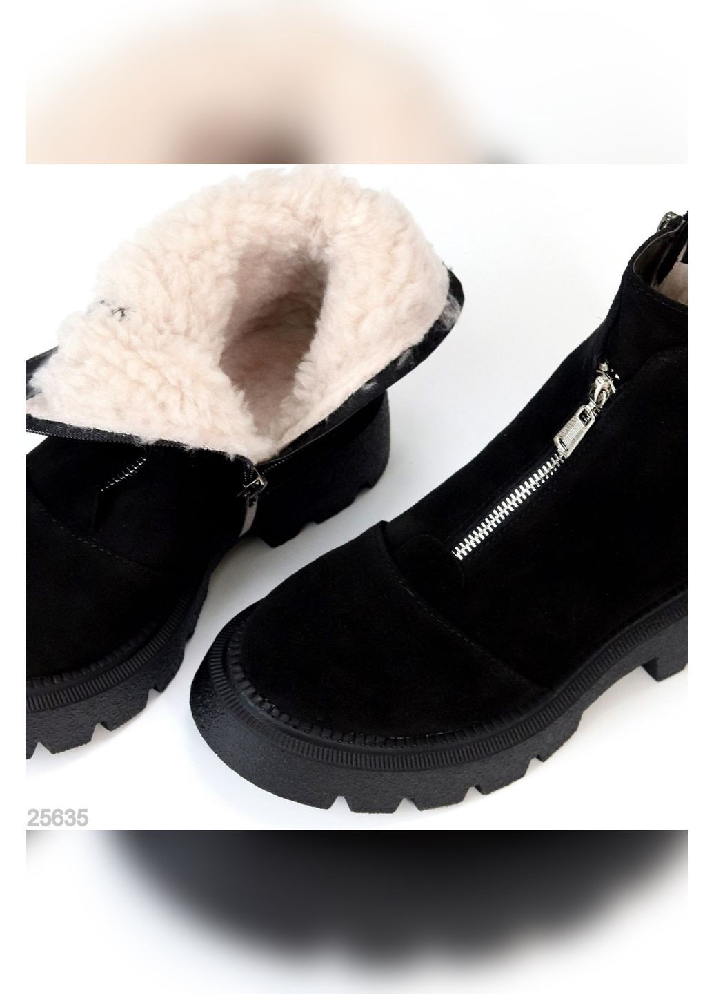 Зимние зимние женские ботинки No Brand из натуральной замши